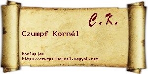 Czumpf Kornél névjegykártya